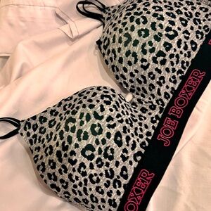NWT Joe Boxer Leopard Print Wire Free Tag Free Bra size 36C